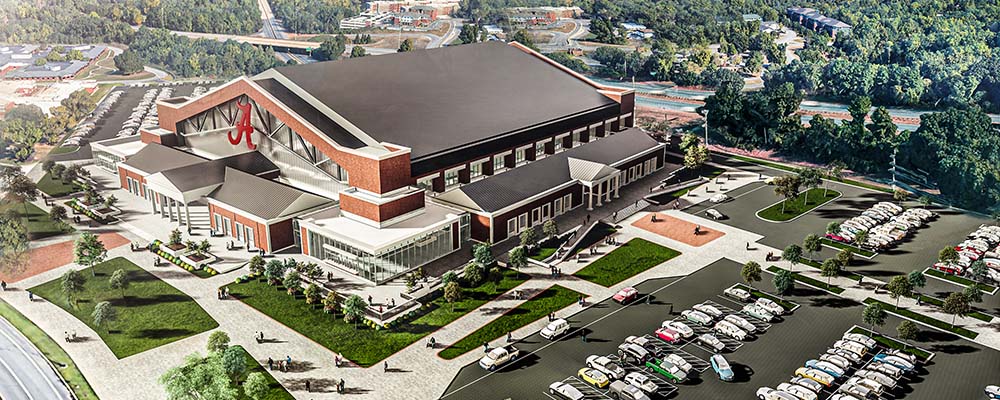 Rendering of the aerial view of the Competition Arena