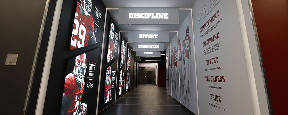 Hallway of the Mal M. Moore Athletic Facility